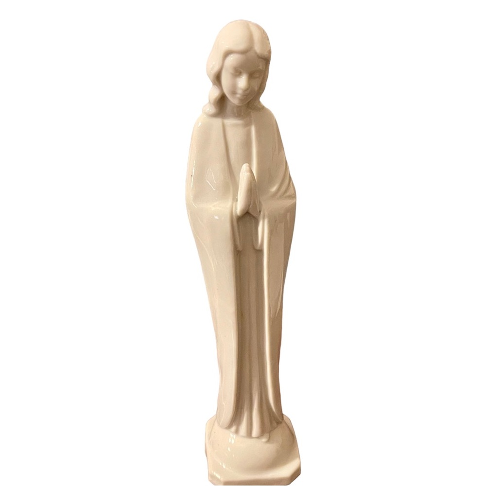 Vintage Homco White Procelain Praying Statue Mother Mary